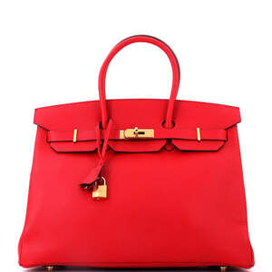 Hermes Birkin 35 Red Epsom with Gold Hardware